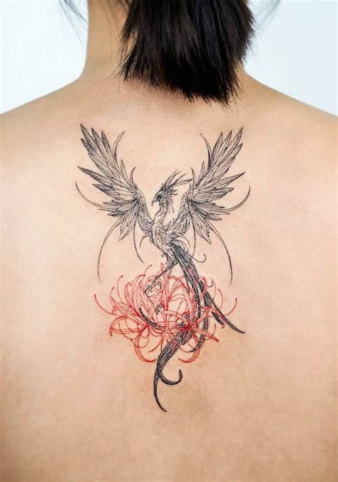 phoenix flower tattoo